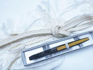 リサイクル 和装小物 帯締め 帯揚げ セット 礼装用 フォーマル 笹浪組 青海波に花文様 金糸 末広付き